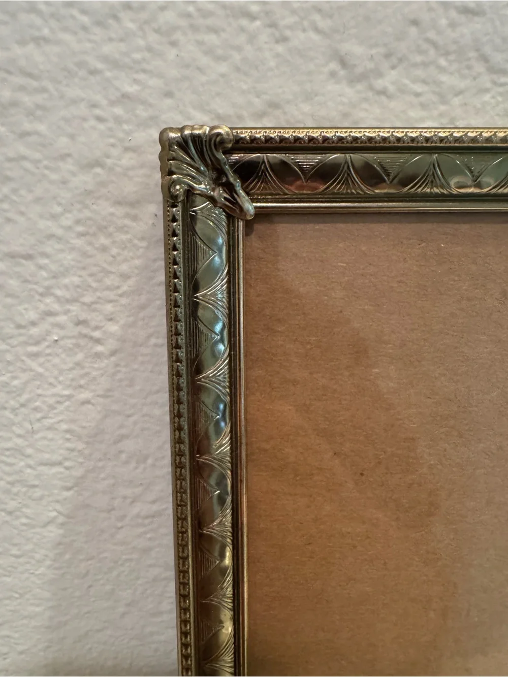 Vintage Brass 8x10 Victorian Style Picture Frame, No easel